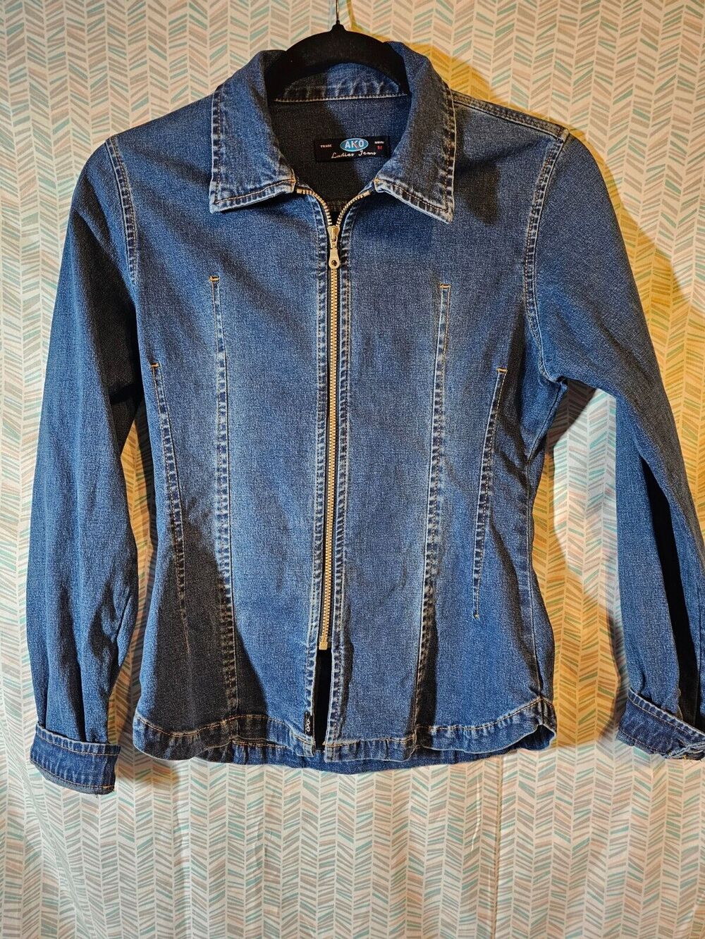 Vintage AKO Ladies Jeans Jacket Sz Medium 90's Y2K Denim